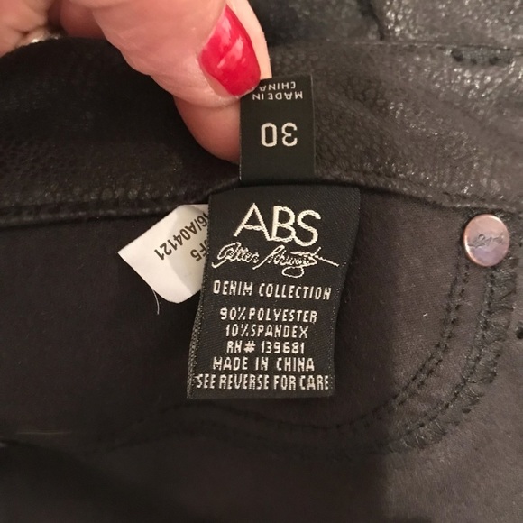 ABS Allen Schwartz size  30 black pants textured leather like pants - Picture 9 of 16